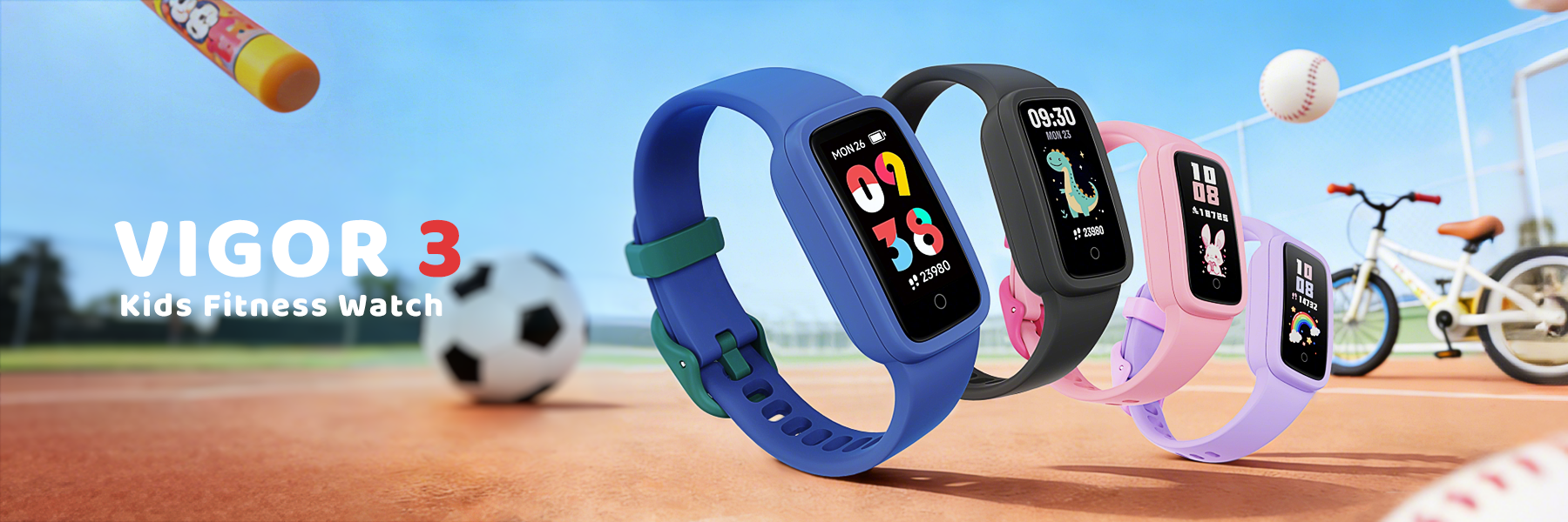 Vigor 3 kids fitness tracker lineup